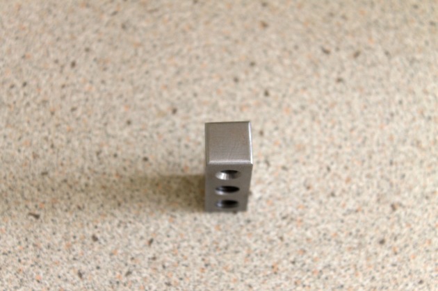 A picture showing the small radius applied to the end of a small obling piece of metal.